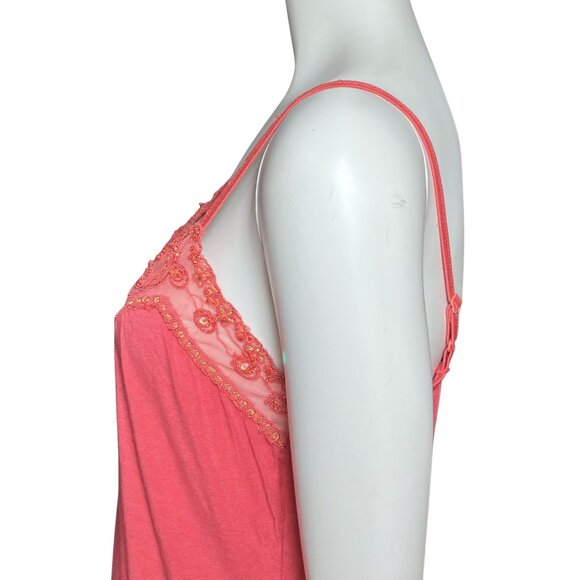 Vintage Y2K Coral Sequin Beaded Cami Going Out Top Fairycore. Medium/Large. Tank - Picture 8 of 11